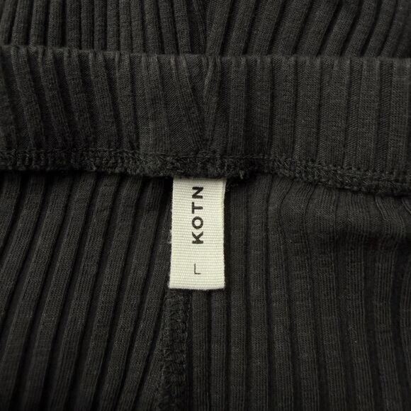 KOTN Ribbed Nile Flared Pants Size Large Black - Picture 3 of 5